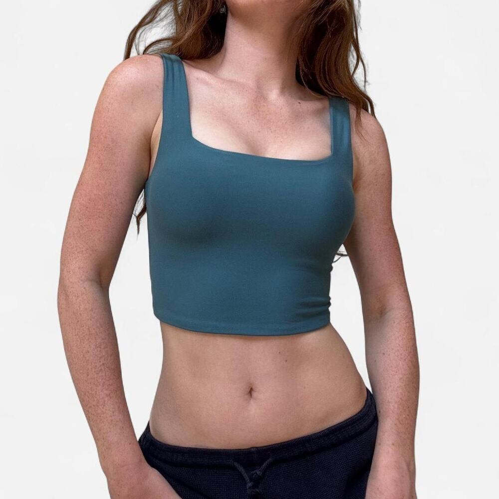 Ypb teal cropped workout top